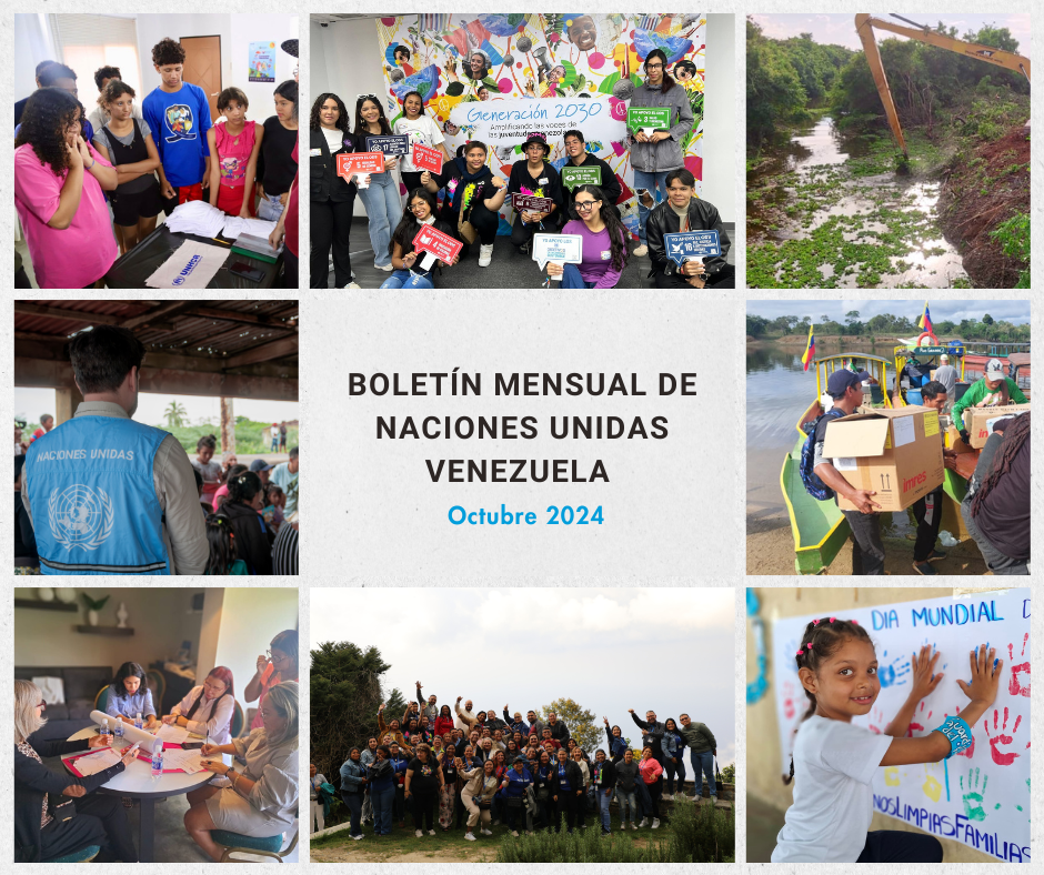 Collage con fotos de las agencias de ONU Venezuela durante octubre