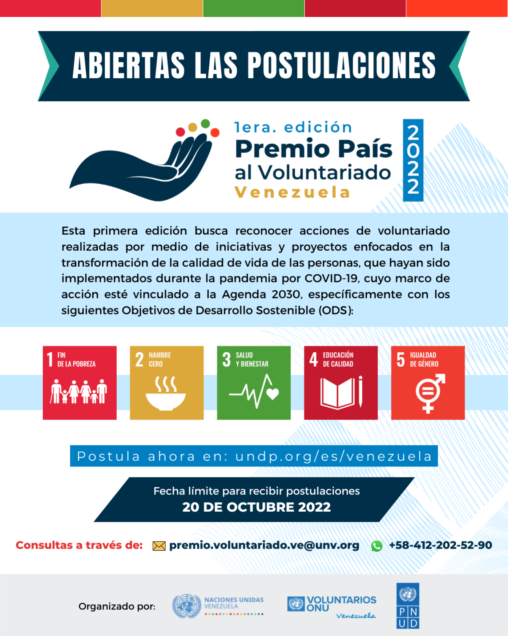 Flyer 1era. edición del Premio País al Voluntariado 2022 (Venezuela)