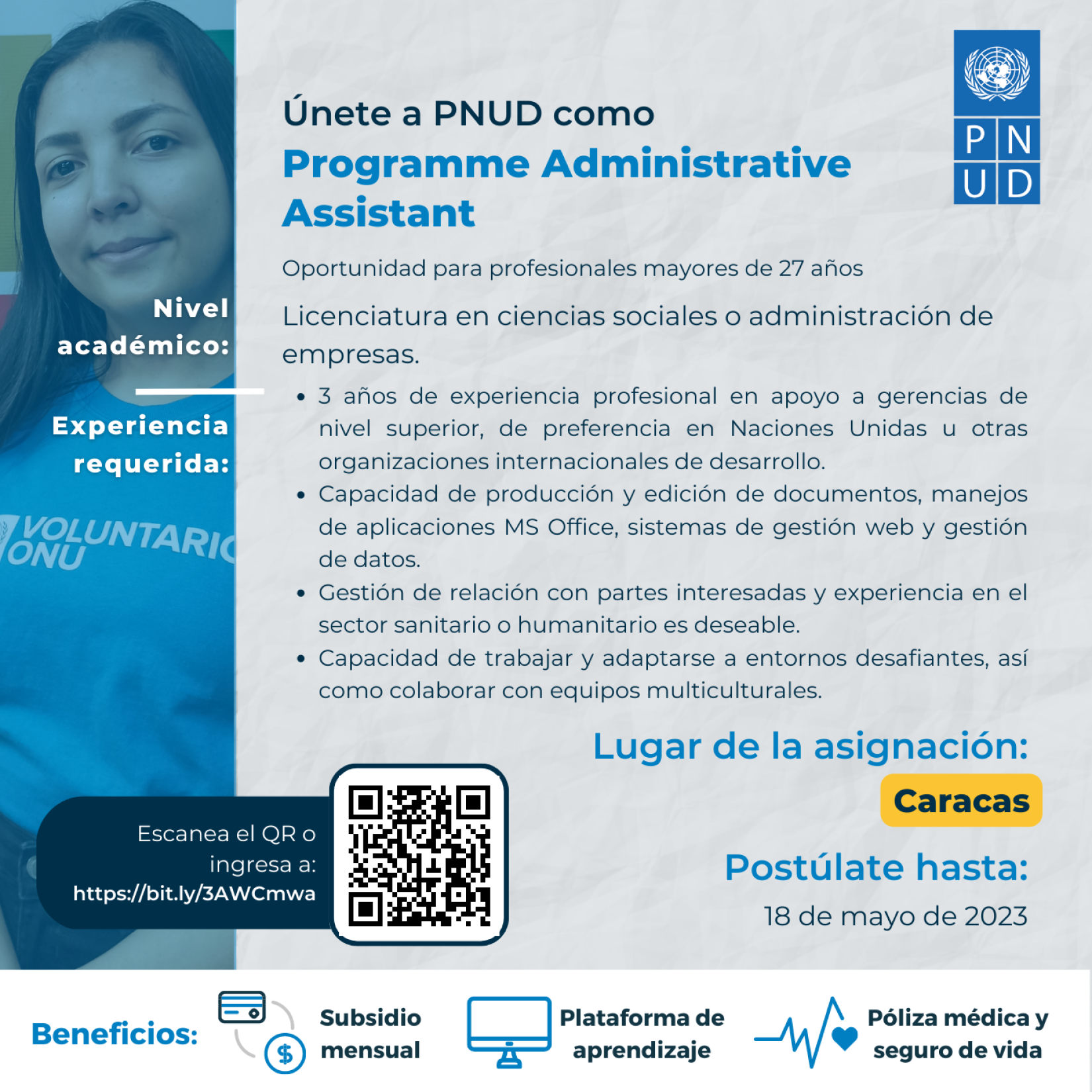 Vacante Programme Administrative Assistant PNUD