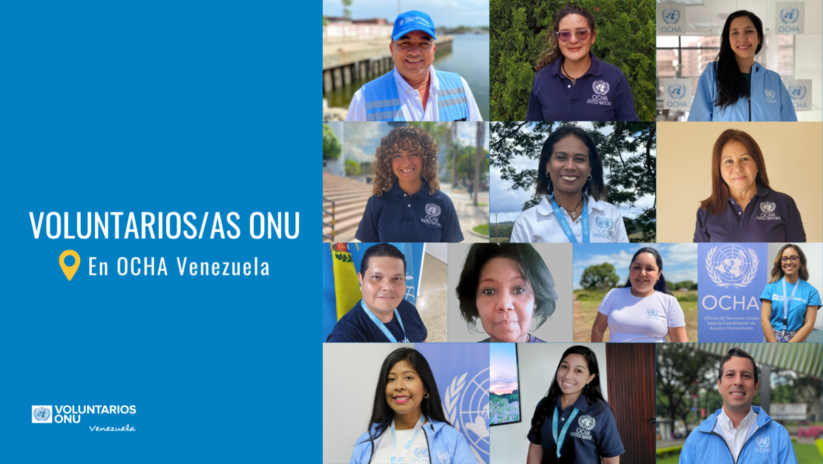 Collage de fotos de los UNV de OCHA Venezuela