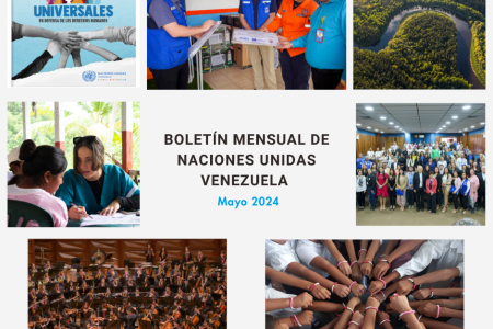 Collage con fotos de las agencias de ONU Venezuela durante mayo.