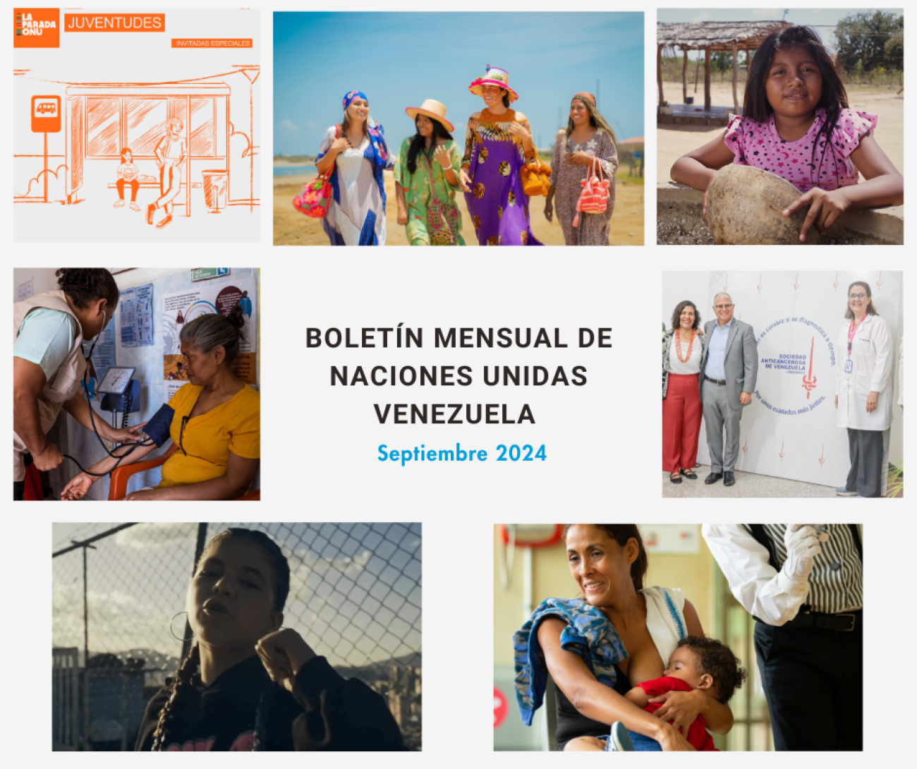 Collage con fotos de las agencias de ONU Venezuela durante septiembre