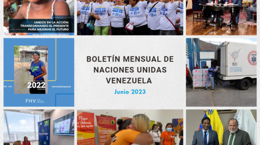 Collage de fotos del Boletín Mensual de Naciones Unidas Venezuela - Junio 2023