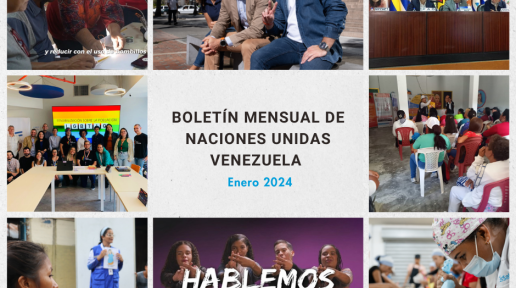 Collage con fotos de las agencias de ONU Venezuela durante enero 2024