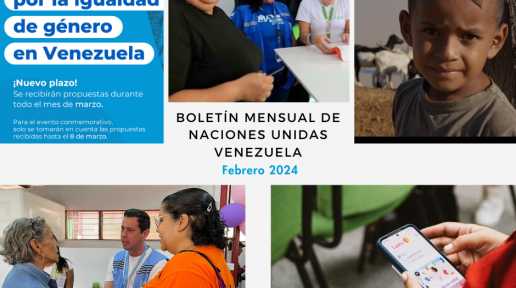 Collage con fotos de las agencias de ONU Venezuela durante febrero