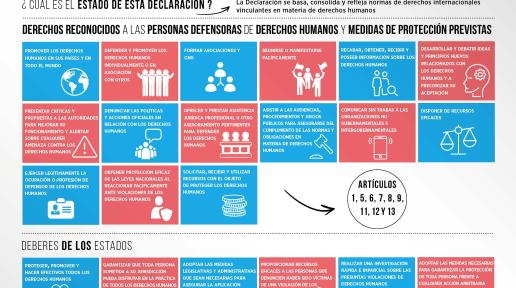 Infografía de la Declaración sobre los Defensores de los Derechos Humanos 