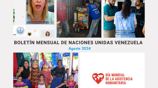 Collage con fotos de las agencias de ONU Venezuela durante agosto