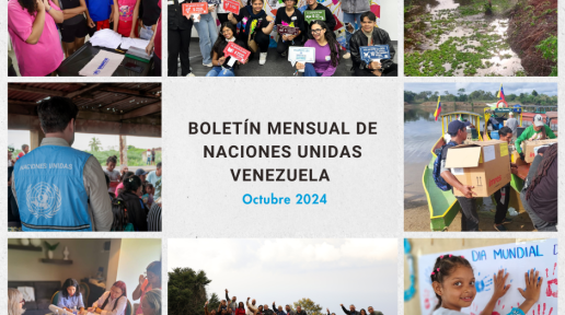 Collage con fotos de las agencias de ONU Venezuela durante octubre